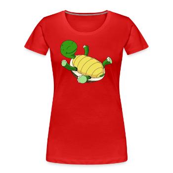 Tortue sur le dos - T-shirt bio Premium Femme - rouge - Devant - Mia (176cm)
