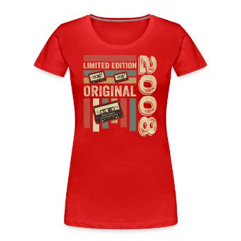 Vintage 2008 - Retro Geburtstagsspruch 2008 - Frauen Premium Bio T-Shirt - Rot - Vorne - Mia (176cm)
