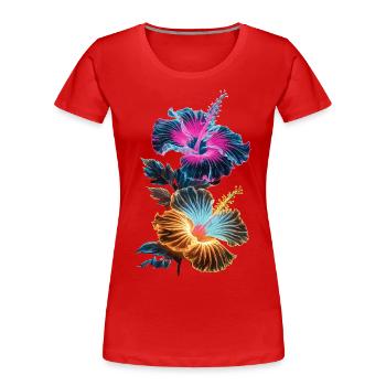 Orchideen für eine Floristin - Frauen Premium Bio T-Shirt - Rot - Vorne - Mia (176cm)