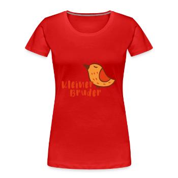 Kleiner Bruder - Frauen Premium Bio T-Shirt - Rot - Vorne - Mia (176cm)