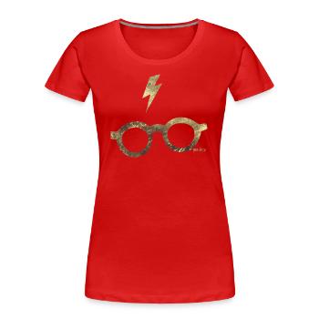 Harry Potter Brille und Narbe - Frauen Premium Bio T-Shirt - Rot - Vorne - Mia (176cm)