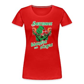 Hannover kämpfen und siegen - Frauen Premium Bio T-Shirt - Rot - Vorne - Mia (176cm)
