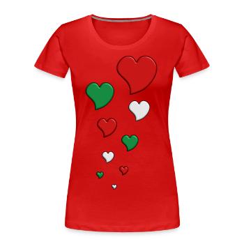 basque hearts - Women's Premium Organic T-Shirt - red - Front - Mia (176cm)