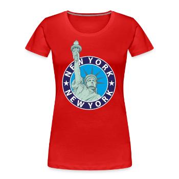 New York Statue of Liberty - Women's Premium Organic T-Shirt - red - Front - Mia (176cm)