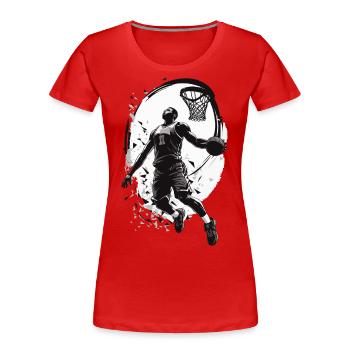Basketball Dunking Aesthetic Streetwear Design - Frauen Premium Bio T-Shirt - Rot - Vorne - Mia (176cm)