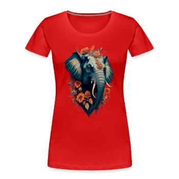 Fleur d’éléphant - T-shirt bio Premium Femme - rouge - Devant - Mia (176cm)