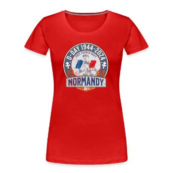 D DAY 1944 2024 - T-shirt bio Premium Femme - rouge - Devant - Mia (176cm)