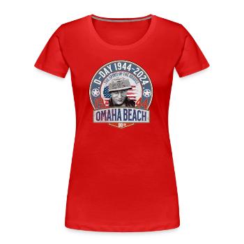 Omaha Beach D TAG 1944 2024 - Frauen Premium Bio T-Shirt - Rot - Vorne - Mia (176cm)