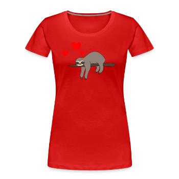 Sloth Valentine's Day 2 - Women's Premium Organic T-Shirt - red - Front - Mia (176cm)