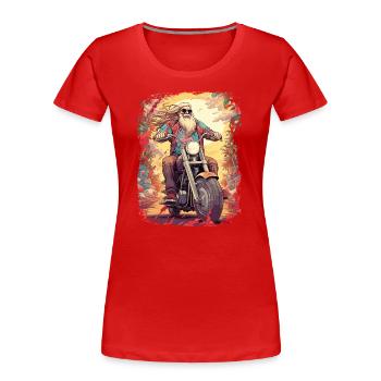 Bike Motocross Biker Outfit für Motorradtouren - Frauen Premium Bio T-Shirt - Rot - Vorne - Mia (176cm)