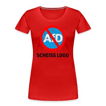 ANTI AFD STICKER, SCHEISS LOGO - Frauen Premium Bio T-Shirt - Rot - Vorne - Mia (176cm)