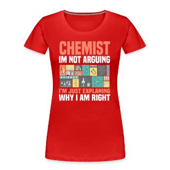 Chemie Lehrer - Frauen Premium Bio T-Shirt - Rot - Vorne - Mia (176cm)