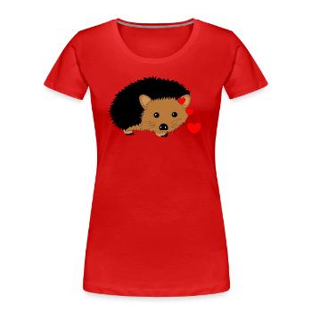 Hedgehog Valentine's Day - Women's Premium Organic T-Shirt - red - Front - Mia (176cm)