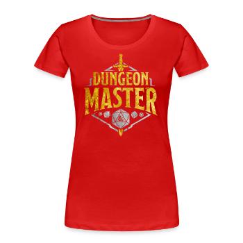 Dungeons And Dragons Dungeon Master Argent Et Or - T-shirt bio Premium Femme - rouge - Devant - Mia (176cm)