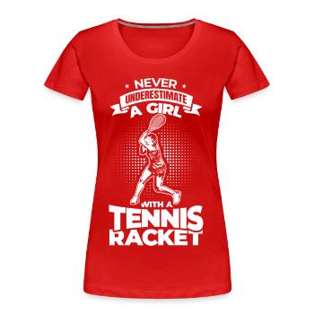 Joueur de tennis - T-shirt bio Premium Femme - rouge - Devant - Mia (176cm)