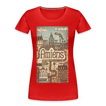 Die Laune des Stadtbildes von Amiens - Frauen Premium Bio T-Shirt - Rot - Vorne - Mia (176cm)