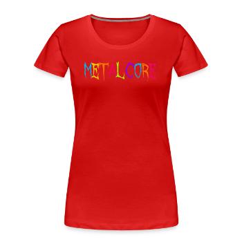 Lustige Metalcore Regenbogenfarben Metalhead - Frauen Premium Bio T-Shirt - Rot - Vorne - Mia (176cm)