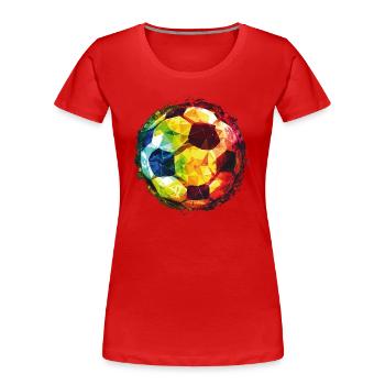 Fußball - Frauen Premium Bio T-Shirt - Rot - Vorne - Mia (176cm)