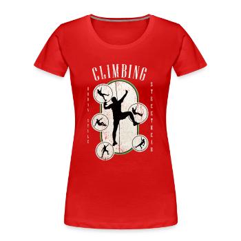 Escalade, Escalade, Montagne, Alpinisme, Sports, Nature - T-shirt bio Premium Femme - rouge - Devant - Mia (176cm)