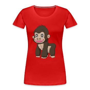 Süsser Affe - Frauen Premium Bio T-Shirt - Rot - Vorne - Mia (176cm)