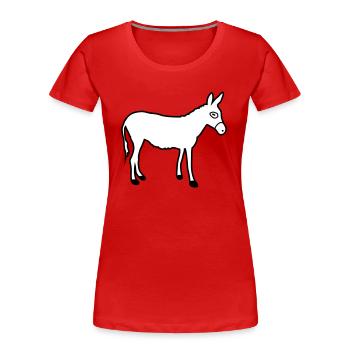Donkey | Horse riding Bauernhof Muli Horseback riding stable - Women's Premium Organic T-Shirt - red - Front - Mia (176cm)