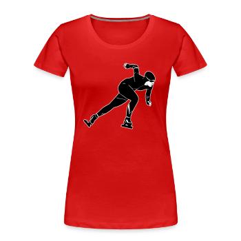 Eisschnelllauf - Ice Skating - Frauen Premium Bio T-Shirt - Rot - Vorne - Mia (176cm)