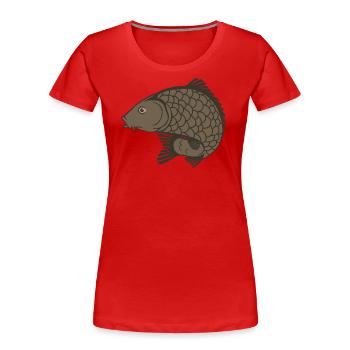 Nature Carp - Frauen Premium Bio T-Shirt - Rot - Vorne - Mia (176cm)