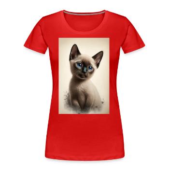 Siamese kitten - Women's Premium Organic T-Shirt - red - Front - Mia (176cm)