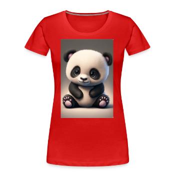 Süßes Baby-Panda - Frauen Premium Bio T-Shirt - Rot - Vorne - Mia (176cm)