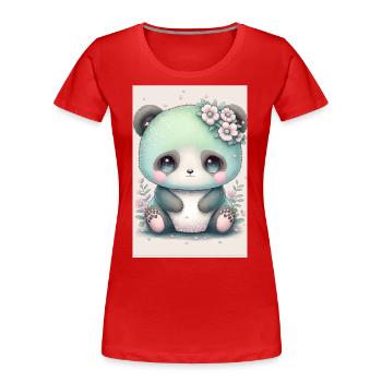 Baby Panda Prinzessin - Frauen Premium Bio T-Shirt - Rot - Vorne - Mia (176cm)