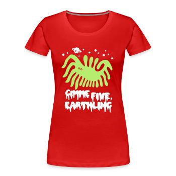 Gimme Five - T-shirt bio Premium Femme - rouge - Devant - Mia (176cm)