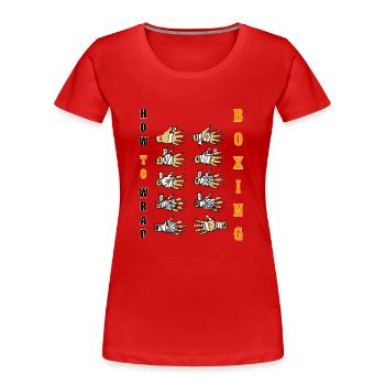 How to Wrap Boxing Bandagen Boxen Motiv Kampfsport - Frauen Premium Bio T-Shirt - Rot - Vorne - Mia (176cm)