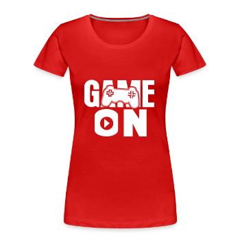 Computer spielen - Frauen Premium Bio T-Shirt - Rot - Vorne - Mia (176cm)
