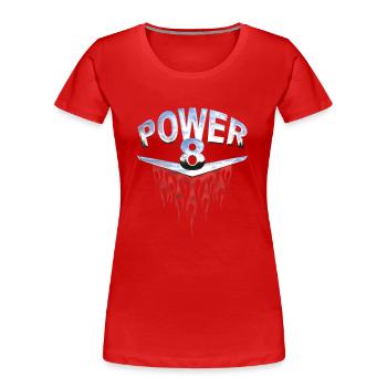 v8 - Women's Premium Organic T-Shirt - red - Front - Mia (176cm)