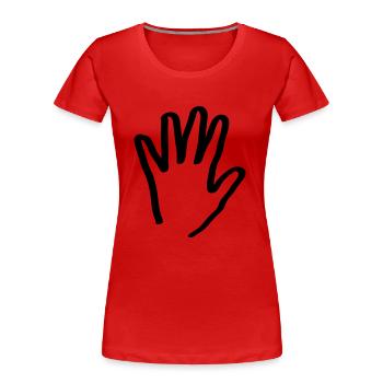 hand - Women's Premium Organic T-Shirt - red - Front - Mia (176cm)