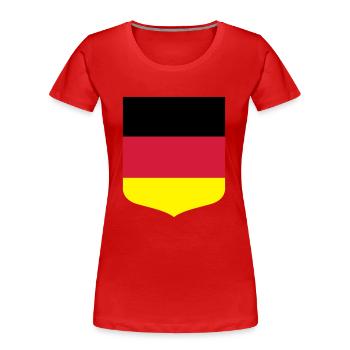 Deutschland - Frauen Premium Bio T-Shirt - Rot - Vorne - Mia (176cm)
