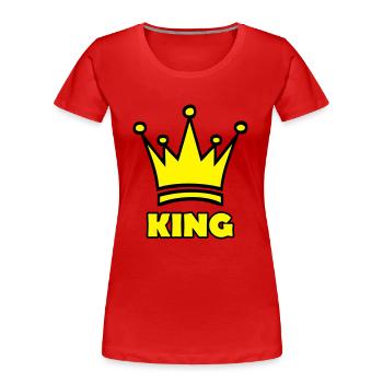 king - Frauen Premium Bio T-Shirt - Rot - Vorne - Mia (176cm)