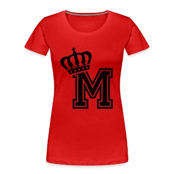 Letter M - Women's Premium Organic T-Shirt - red - Front - Mia (176cm)
