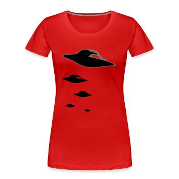 UFO ARMY 2clr - Frauen Premium Bio T-Shirt - Rot - Vorne - Mia (176cm)