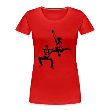 Free Fly - T-shirt bio Premium Femme - rouge - Devant - Mia (176cm)