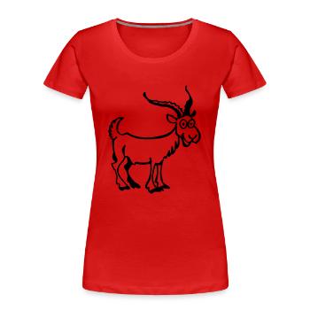 Billy-goat - Women's Premium Organic T-Shirt - red - Front - Mia (176cm)