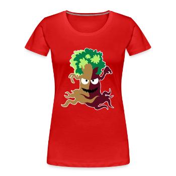 Erd-Elementar - Frauen Premium Bio T-Shirt - Rot - Vorne - Mia (176cm)