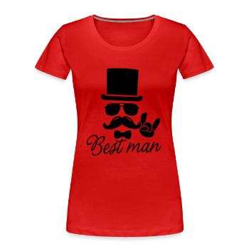 Groom Wedding Marriage Stag do night best man - Women's Premium Organic T-Shirt - red - Front - Mia (176cm)