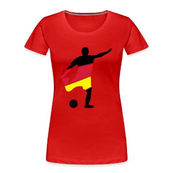 Fußball - Frauen Premium Bio T-Shirt - Rot - Vorne - Mia (176cm)