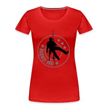 1013_ropeclimbing_mann - Frauen Premium Bio T-Shirt - Rot - Vorne - Mia (176cm)