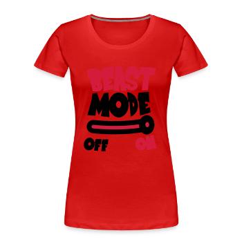 Beast Mode On - T-shirt bio Premium Femme - rouge - Devant - Mia (176cm)