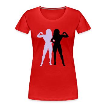 girl fitness team - Frauen Premium Bio T-Shirt - Rot - Vorne - Mia (176cm)