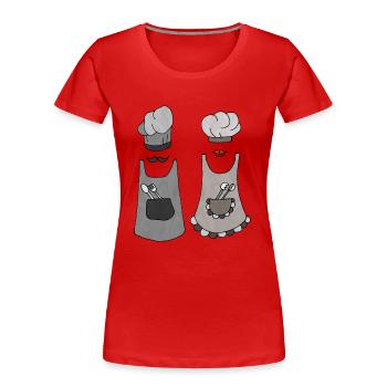 Cook and cook - Women's Premium Organic T-Shirt - red - Front - Mia (176cm)