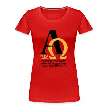 ICH BIN das Alpha und Omega - Frauen Premium Bio T-Shirt - Rot - Vorne - Mia (176cm)