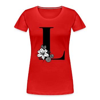 Letter L - Women's Premium Organic T-Shirt - red - Front - Mia (176cm)